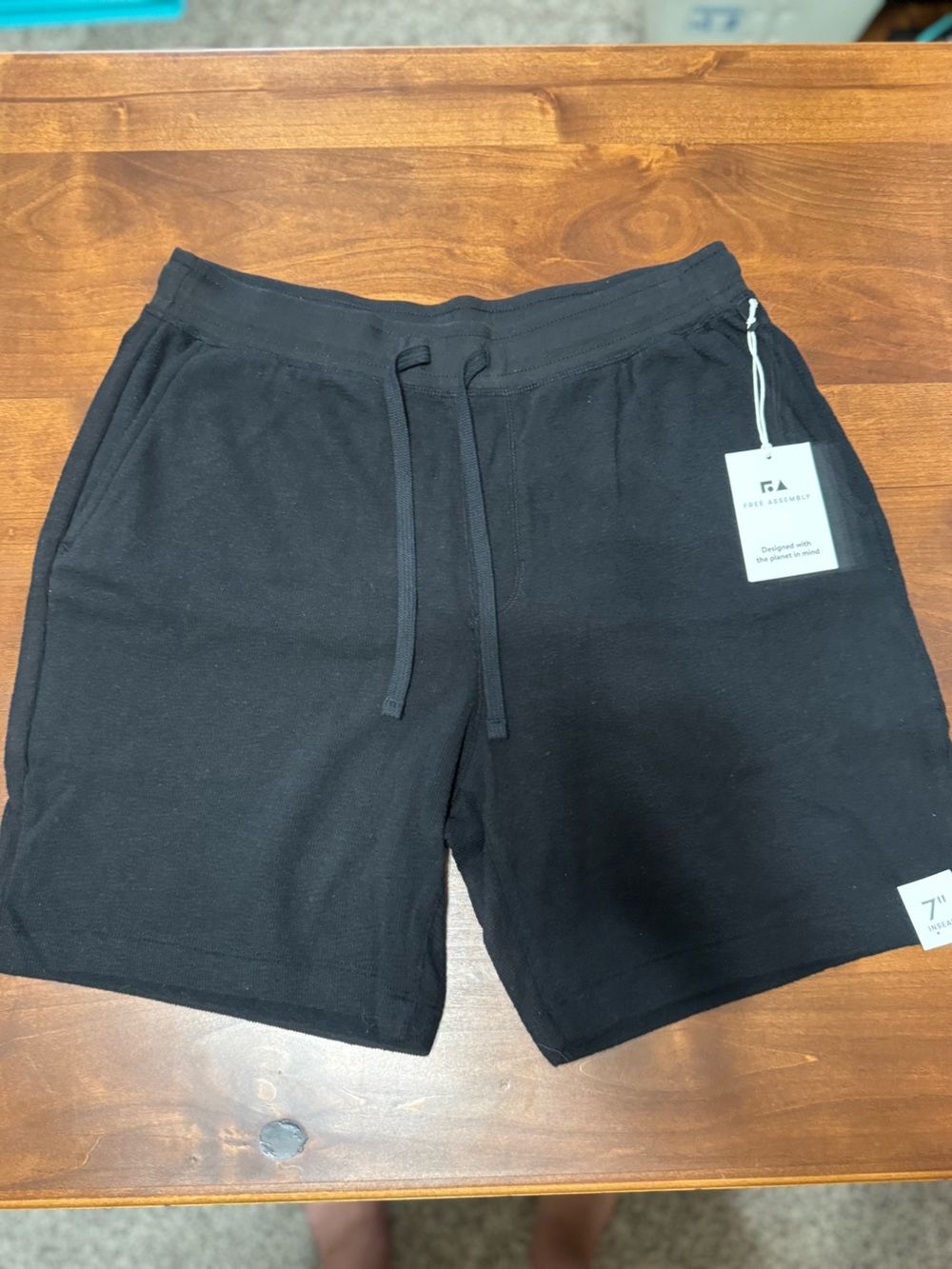 Men's Black Knit Drawstring Shorts